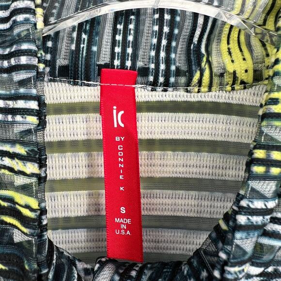 IC Connie K Jacket Womens S Colorful Striped Mesh Lightweight Edgy Ribbed - Picture 5 of 8